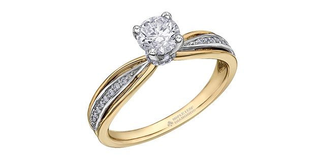 Maple Leaf 18KYW .70TW Diamond Engagement Ring R30103 Circle of Love