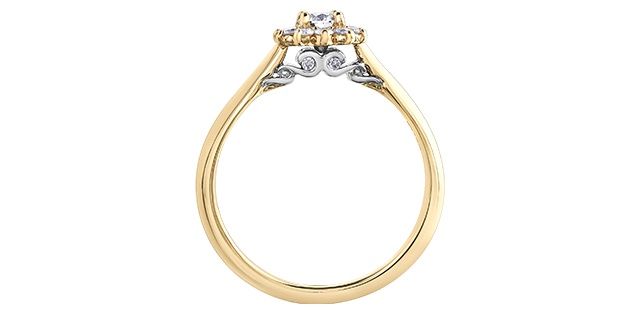 Maple Leaf 14KYW .35TW Diamond Engagement Ring R31052 Tides of Love