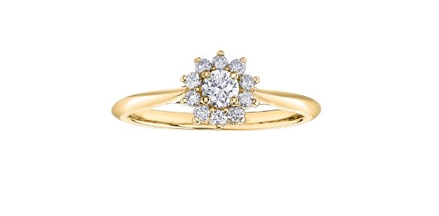 Maple Leaf 14KYW .35TW Diamond Engagement Ring R31052 Tides of Love