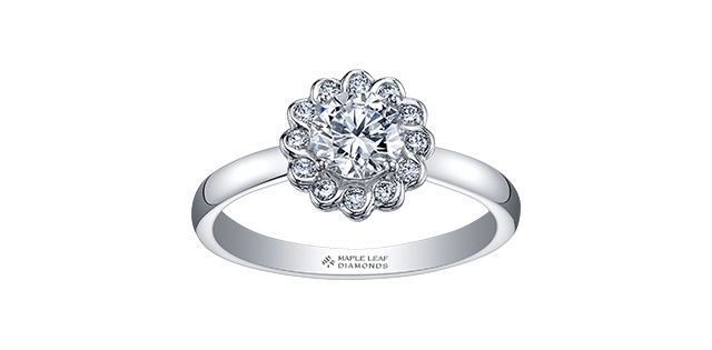 Maple Leaf 18KPD .40TW Diamond Engagement Ring R30398 Tides of Love