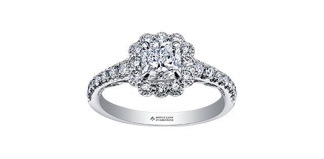 Maple Leaf 18KPD 1.10TW Diamond Engagement Ring R30166 Tides of Love