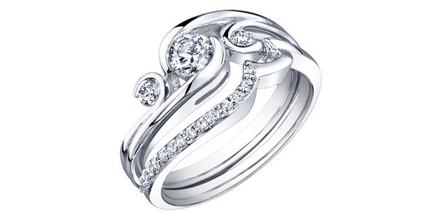 Maple Leaf 18KPD .70TW Diamond Engagement Ring R3301 Tides of Love
