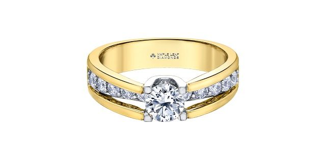 Maple Leaf 18KPD .75TW Diamond Engagement Ring R30224