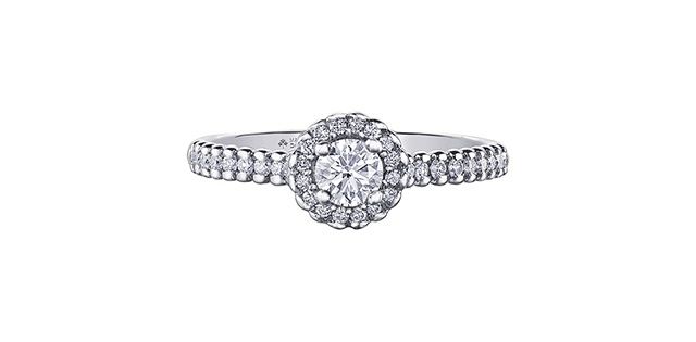 Maple Leaf 18KPD .55TW Diamond Engagement Ring R30188 Eternal Flames