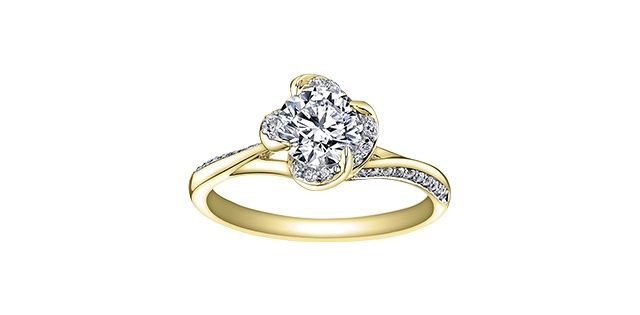 Maple Leaf 18KPD .60TW Diamond Engagement Ring R3869 Winds Embrace