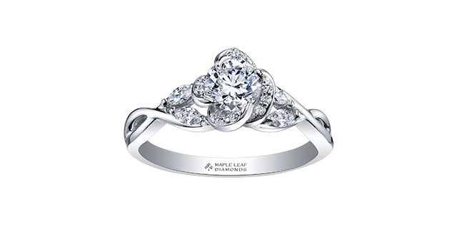 Maple Leaf 18KPD .90TW Diamond Engagement Ring R30303 Winds Embrace
