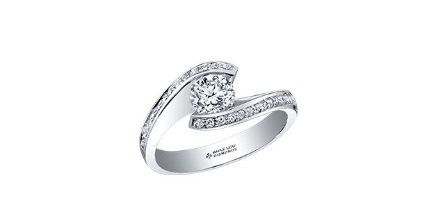 Maple Leaf 18KPD .87TW Diamond Engagement Ring R3453