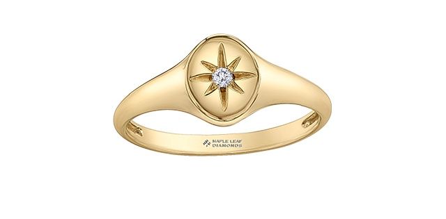 Maple Leaf 10KY .02TW Diamond Ring RCH780