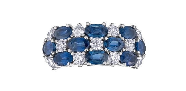 Maple Leaf 14KW .90TW Sapphire &amp; Diamond Ring R52G05