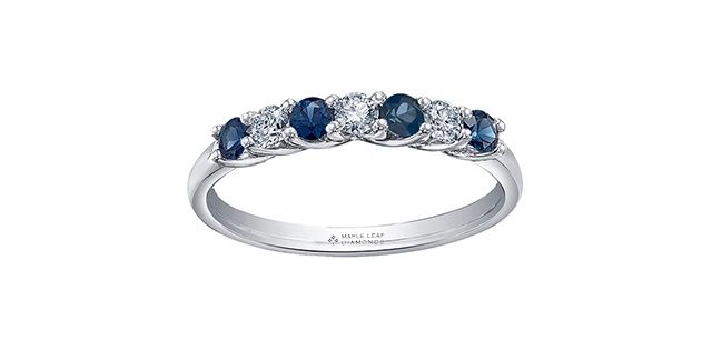 Maple Leaf 14KYW 1.00TW Sapphire &amp; Diamond Ring R50J81