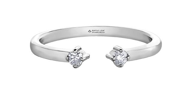 Maple Leaf 14KW .08TW Diamond Ring RCH759