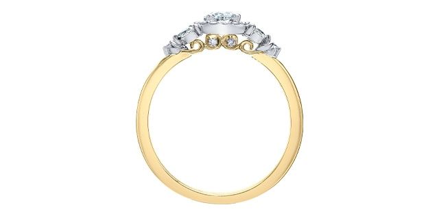 Maple Leaf 18KPD .50TW Diamond Engagement Ring R31227 Tide of Love