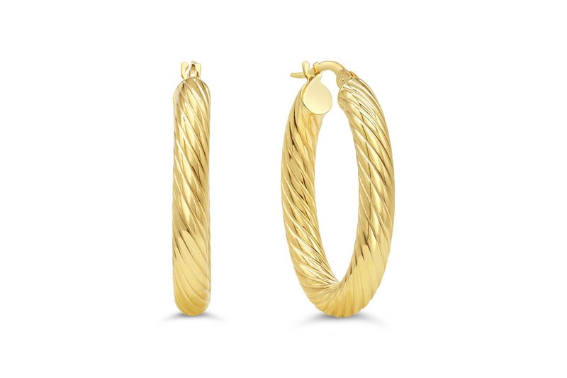 Bella Earrings 10K Yellow Gold Hoops 1024G