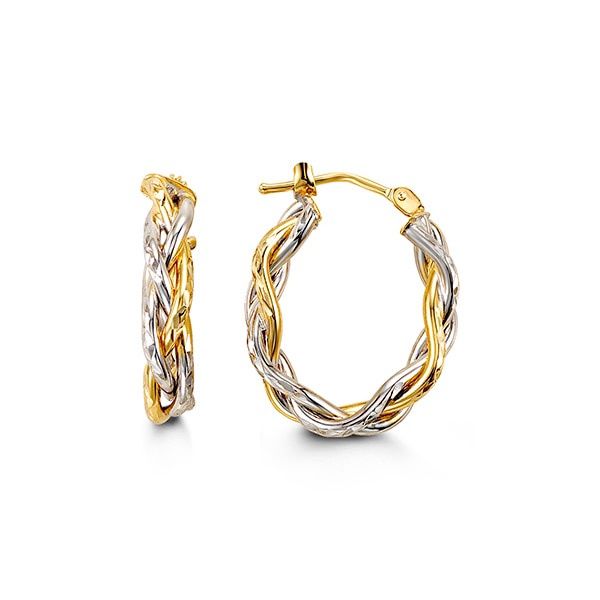 Bella Earrings 10K Yellow &amp; White Gold 1001B