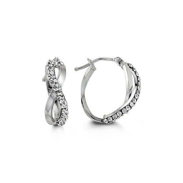 Bella Earrings 10K White Gold Hoops 1029A