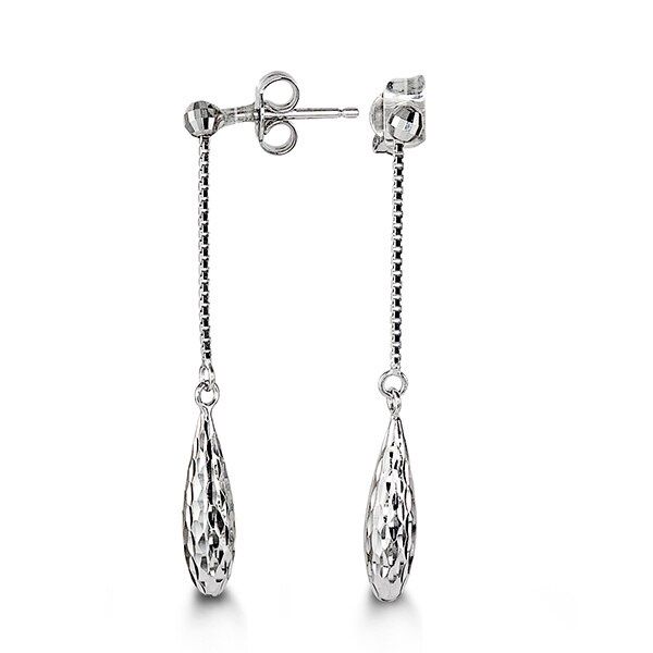Bella Earrings 10K White Gold Drop 1032