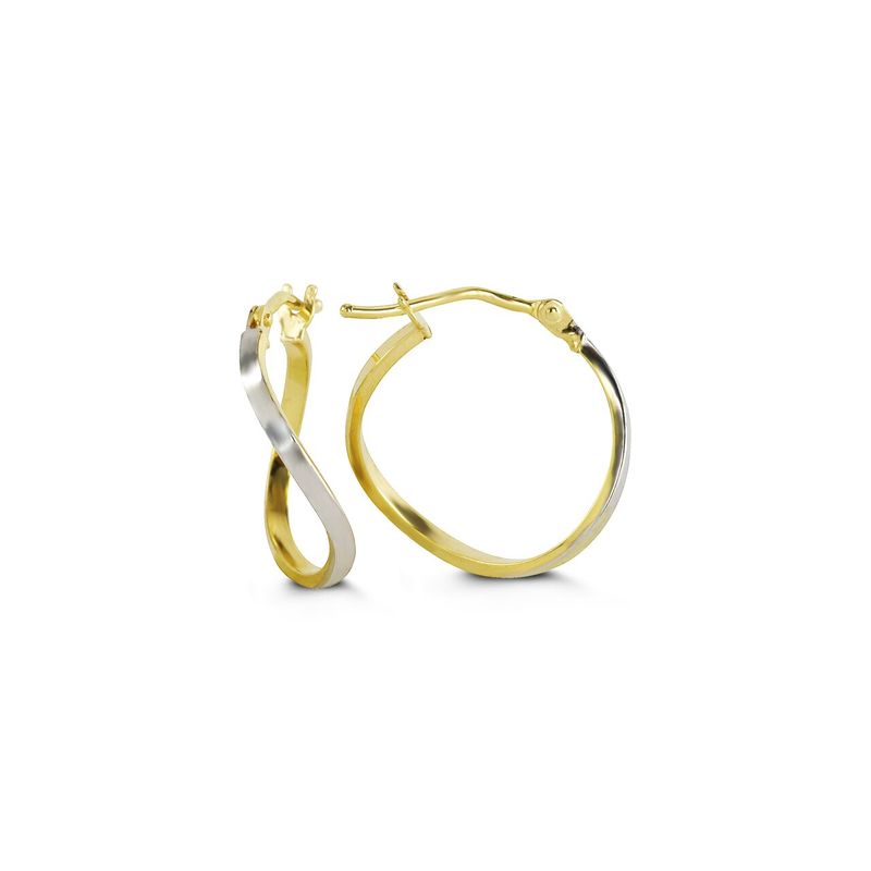 Bella Earrings 10K Yellow &amp; White Gold Hoops 1033D