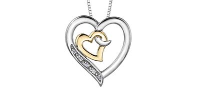 Corona Diamond 10KY &amp; Sterling Silver .02TW Necklace PP4013