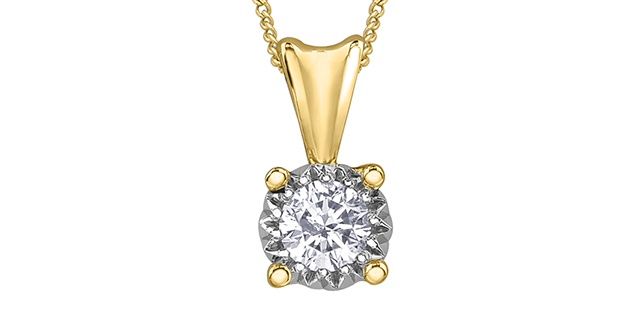 Corona Diamond 10KYW .07TW Necklace PP4058