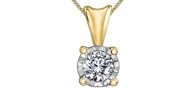 Corona Diamond 10KYW .10TW Necklace PP4058