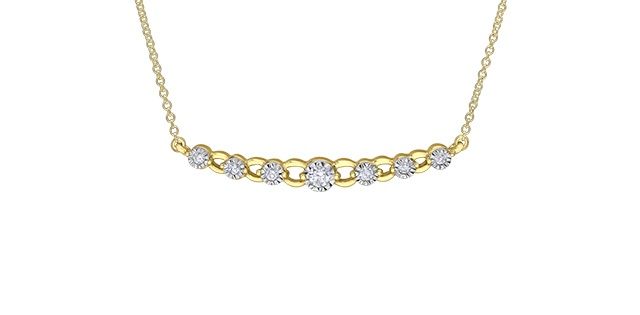 Corona Diamond 10KYW .18TW Necklace NN379