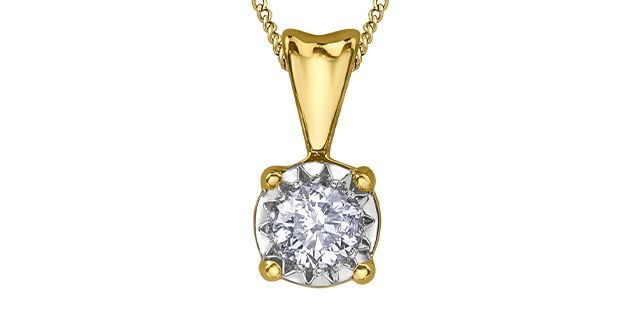 Corona Diamond 10KYW .20TW Necklace PP4058