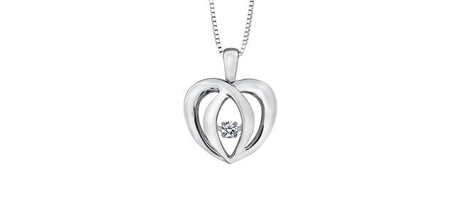 Pulse Diamond .05TW Sterling Silver Necklace PP3202