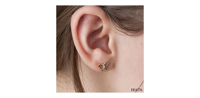 Corona Diamond 10KY .02TW Butterfly Earrings EE4376