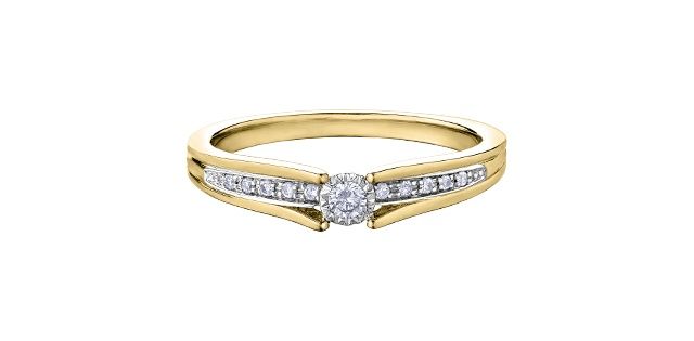 Corona Diamond 10KYW .10TW Engagement Ring R30563