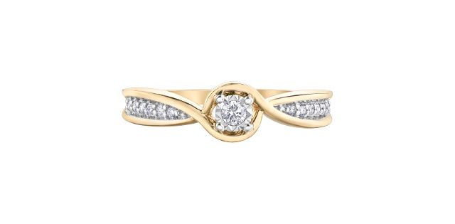 Corona Diamond 10KYW .12TW Engagement Ring R30901