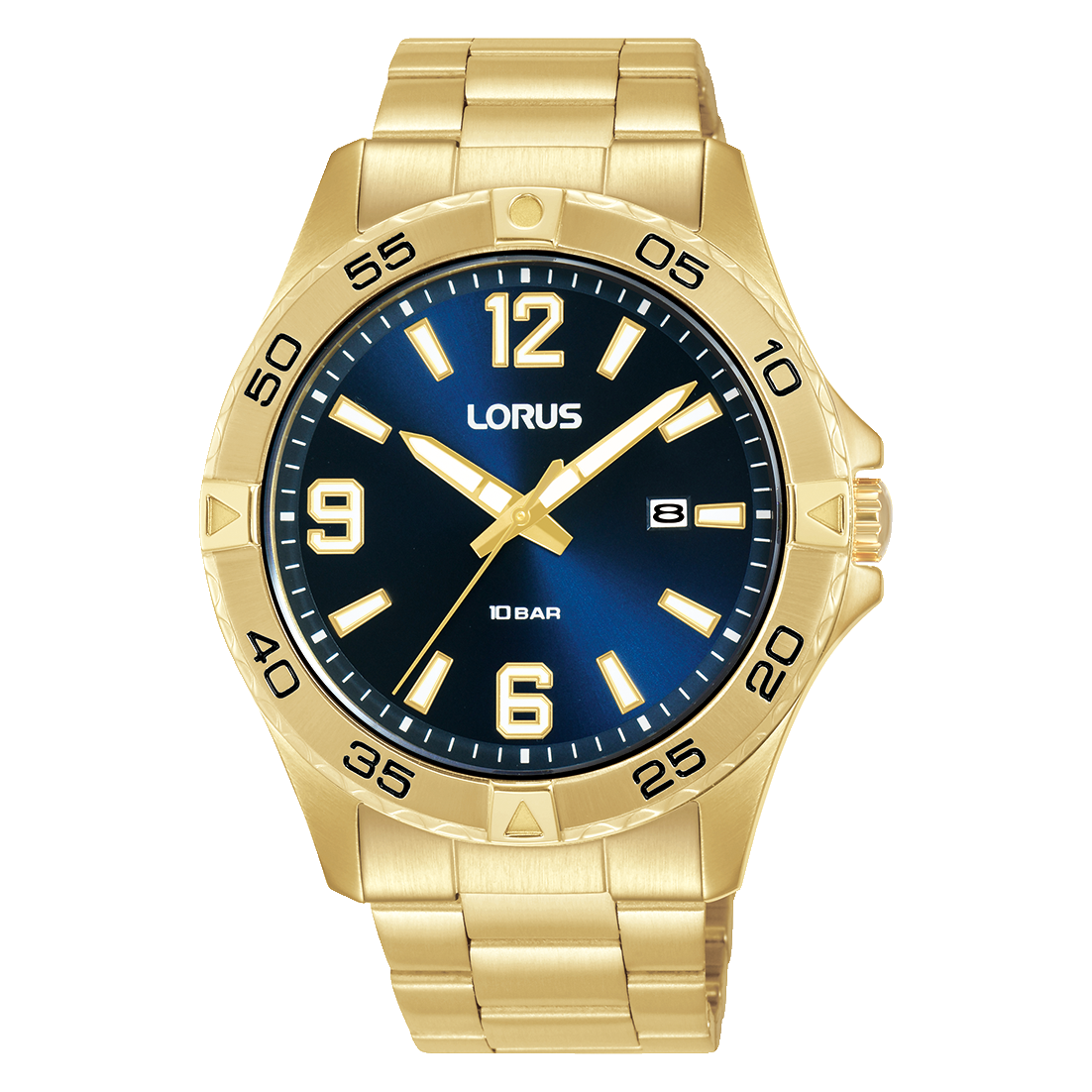 Lorus Mens Stainless Gold Plated Watch RH990QX9