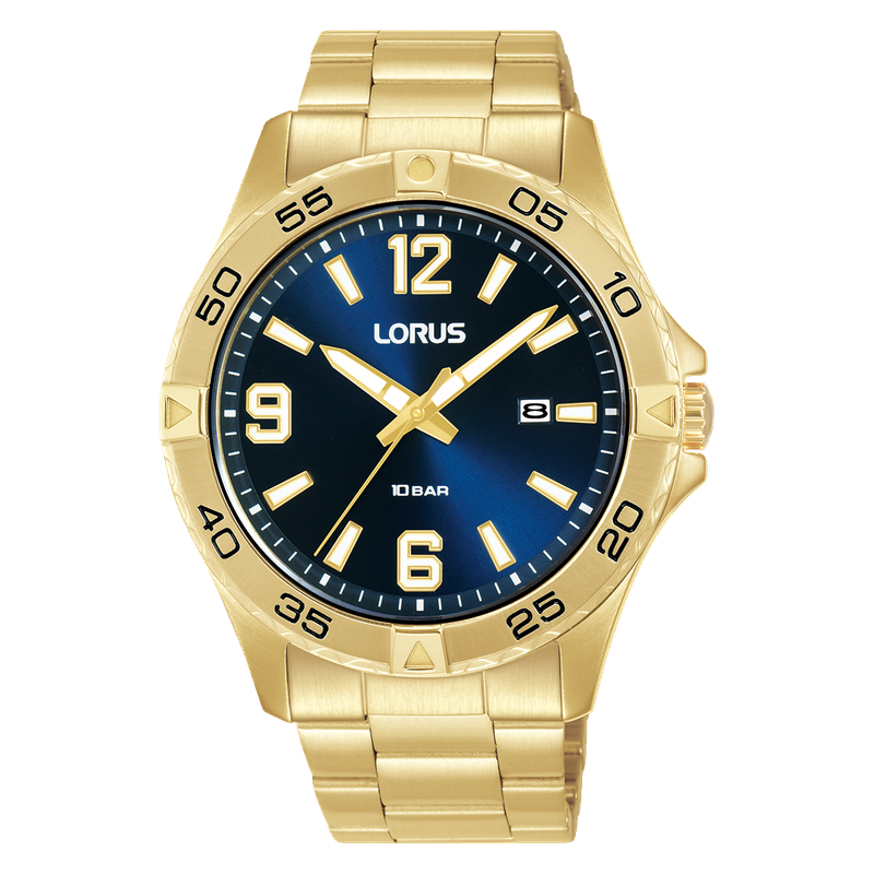 Lorus Mens Stainless Gold Plated Watch RH990QX9