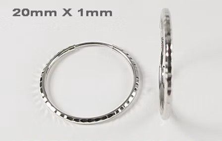 Stylecraft 10KW 20mm Keeper Design Hoop Earrings ER1065