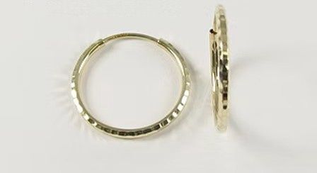 Stylecraft 10KY 15mm Keeper Design Hoop Earrings ER686