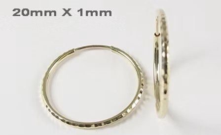 Stylecraft 10KY 20mm Keeper Design Hoop Earrings ER1066