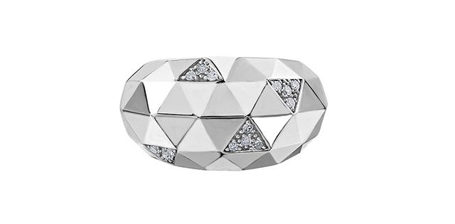 Corona Diamond Sterling Silver .12TW Ring R53C65