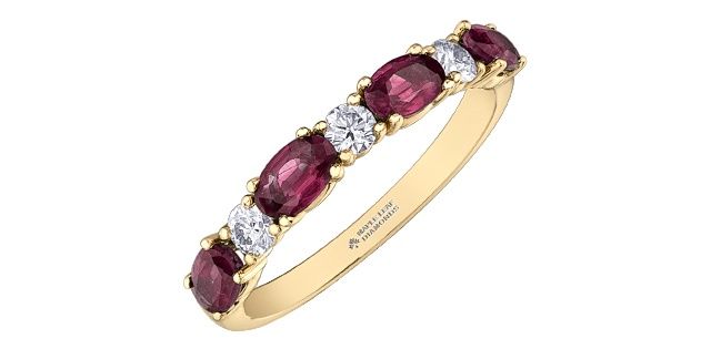 Maple Leaf 14KY .25TW Ruby &amp; Diamond Ring R50L77