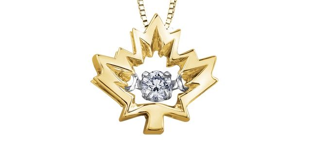 I Am Canadian 10KYW .04TW Diamond Pulse Necklace PP3156