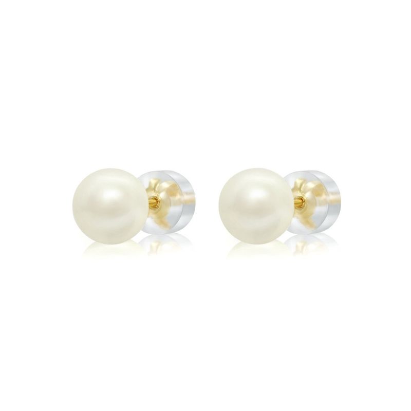 Flica Fresh Water Pearl 14KY Stud Earrings 7-7.5mm P11810