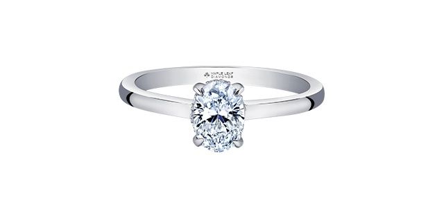 Maple Leaf 14KW .70TW Diamond Engagement Ring R30976 Circle of Love