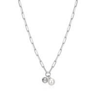 Monte Luna White Topaz &amp; Diamond .02TW Sterling Silver Necklace R0ADBT4544