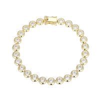 Reign Sterling Gold Plated Cubic Zirconia Bezel Bracelet 31ADF6000R