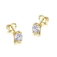Reign Sterling Gold Plated Cubic Zirconia Stud Earrings 32ALK20000
