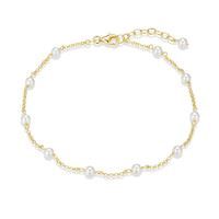 Reign Sterling Gold Plated Pearl Anklet 31ACY9BG48