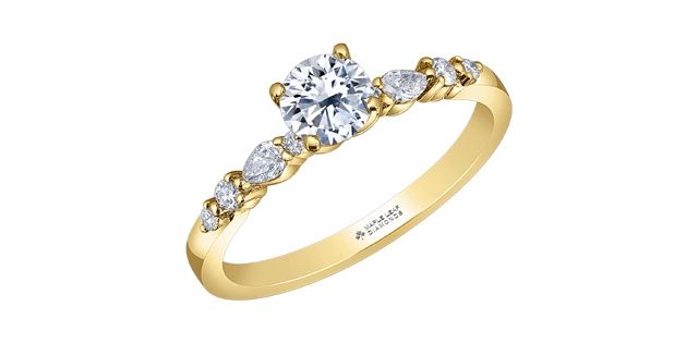 Maple Leaf 14KYW .70TW Diamond Engagement Ring R31546 Eternal Flame