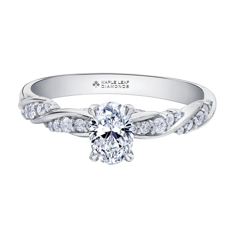 Maple Leaf 18KPD .70TW Diamond Engagement Ring R31433 Tides of Love