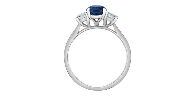 Lab Diamond 10KW .40TW Sapphire &amp; Diamond Engagement Ring R4529 Diamond Evolution