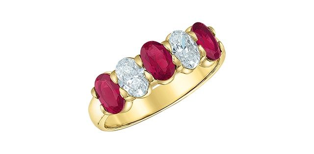 Lab Diamond 10KY .80TW Ruby &amp; Diamond Band R52J25 Diamond Evolution