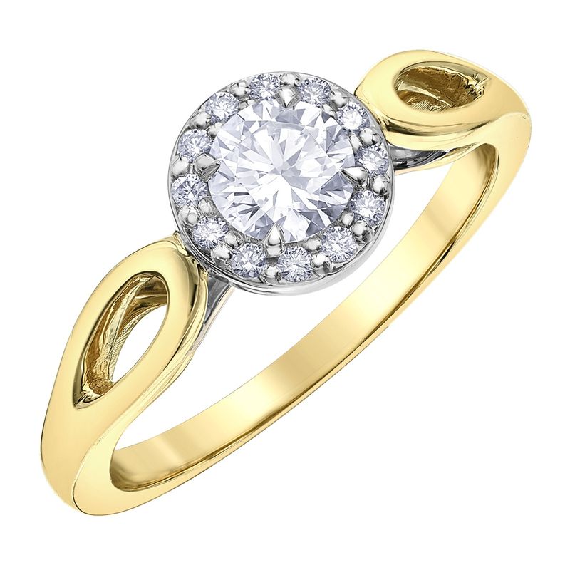 Maple Leaf 14KYW .60TW Diamond Engagement Ring R31405 Eternal Flames