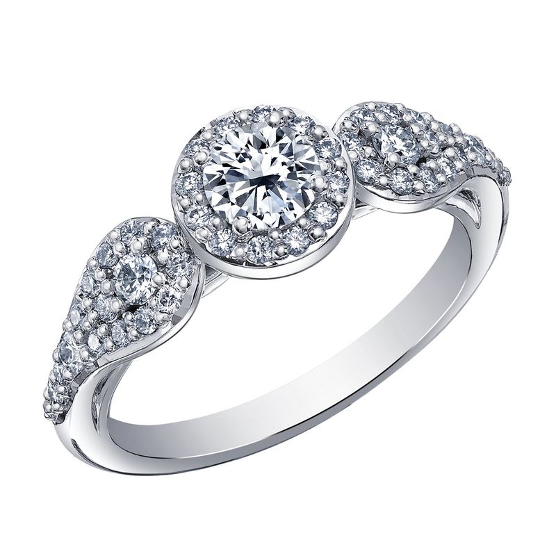 Maple Leaf 18KPD 1.00TW Diamond Engagement Ring R31416 Eternal Flames
